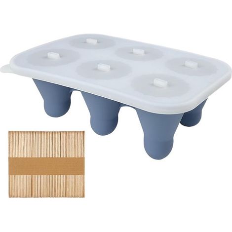 Cubitera de 6 compartimentos，cubitera de silicona con palitos，para postres brownie，mousse de chocolate (1/5)