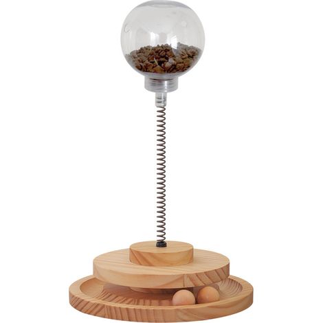 Jouets pour chat soulageant l'ennui Artefact Tumbler Ball Cat Teaser Stick Résistant aux morsures Teaser automatique pour chat - Plateau tournant [Boule de nourriture pour chat] (1/3)