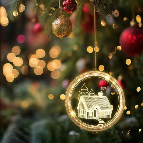 Lumières de Noël pour Fenêtre - Décoration Lumineuse Fenetre - Decoration pour Interieur et Exterieur de la Maison - LED Alimentées par Piles - Noel Joyeux et Lumineux (1/5)