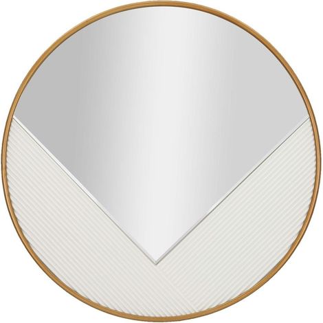 Miroir mural rond en bois blanc sculpté ø cm 80x4 (1/5)