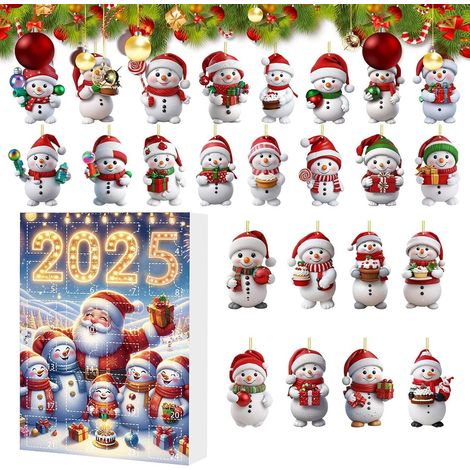 Weihnachts-Countdown-Timer aus Acryl (2D) Dekorativer Schneemann-Anhänger für Tisch und Fenster – ideal für Teenager und Erwachsene (1/5)