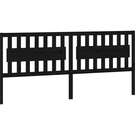 Maison Exclusive - Kopfteil Schwarz 205,5x4x100 cm Massivholz Kie