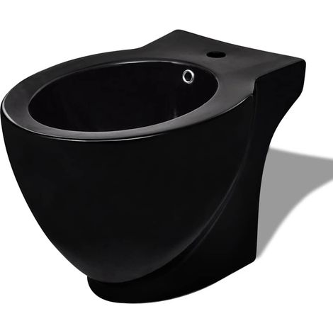 Bidet rond à poser en céramique sanitaire noir (1/5)