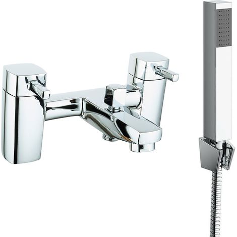 Square Bath Shower Mixer Tap with Modern Bathroom Shower Head