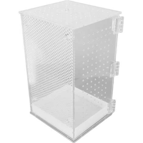 Terrarium pour reptiles en acrylique transparent, idéal pour gecko léopard, serpent et grenouille (taille M). (1/5)