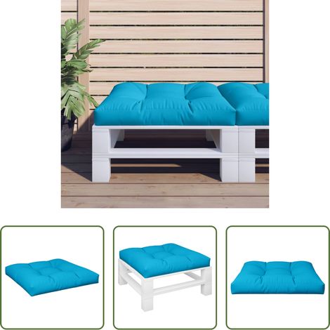 Gartenkissen -  Palettenkissen Blau 80x80x12 cm Stoff