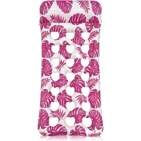 Hamaca flotante para piscina, hamaca flotante con almohada, cama flotante inflable 4 en 1, hamaca flotante portátil, rosa (1/5)