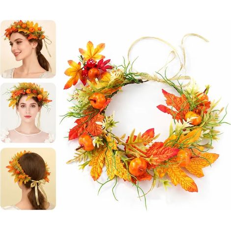 1 Pièce, Bandeau Couronne de Feuilles D'Érable, Serre-Tête Réglable pour Fête de Noël et Costumes, Ajustable, pour Fêtes (1/5)
