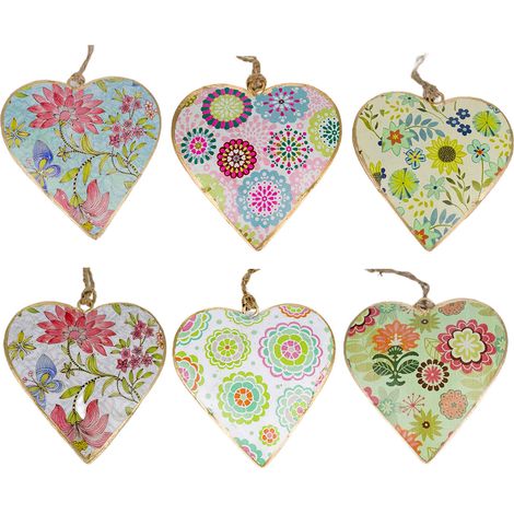 Signes Grimalt Colgante Decoracion Corazones Colgantes 6 Uni. Colgantes Verde 10x2x10cm 25022