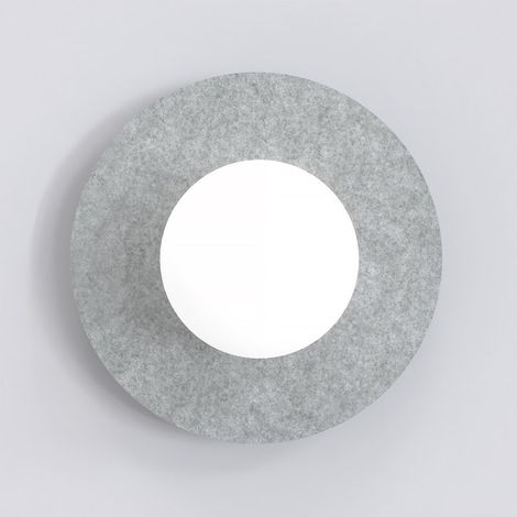Lampada a parete CALMA in acciaio e filato naturale grigio