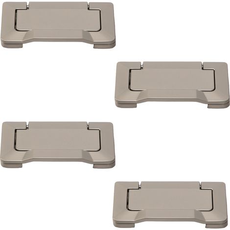 4 poignées de meuble invisible, alliage de zinc, 72x37x7 mm, entraxe 64 mm, pour tiroirs et portes (1/5)