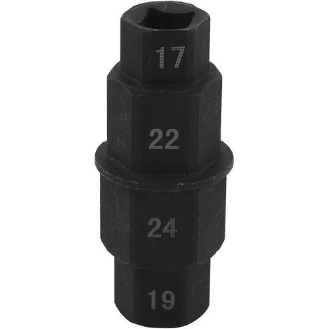 Outil pour axes hexagonaux de motos - 17 mm, 19 mm, 22 mm, 24 mm - Douille hexagonale pour axe de moyeu de roue avant (1/4)
