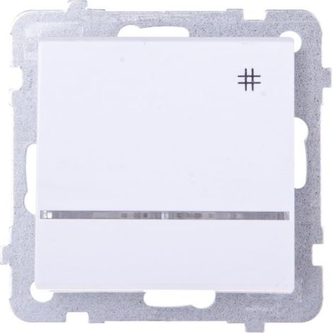 Interruptor Sonata Cross con iluminación azul, blanco mate ŁP-4RS/m/75