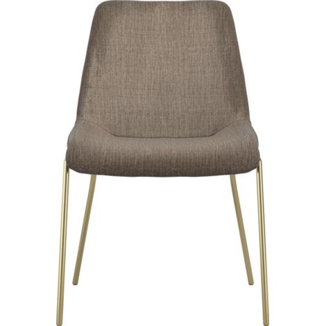 Carlo Dining Chair (Pack of 2) - Textured Velvet/Metal - L49.5 x W83 x H63 cm - Taupe
