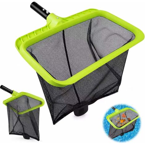 Épuisette de fond de piscine avec manche télescopique (grand, vert) (1/5)