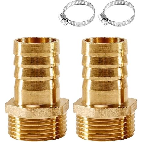 Lot de 2 douilles de tuyau en laiton de 25 mm, filetage extérieur de 25 mm (1/5)