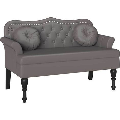 Chesterfield Bench Grey 120.5 x 65 x 75 cm Faux Leather vidaXL