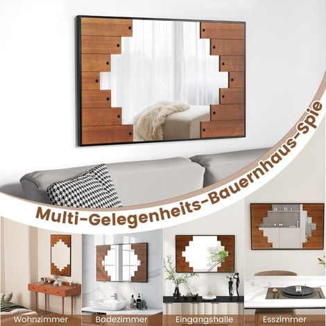 Specchio rettangolare con cornice in legno 60 x 95 cm specchio da parete rustico con ganci a due vie 88306549 88306549 88306549 88306549 88306549 88306549 88306549 88306549 88306549 88306549 88306549