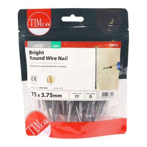 TIMCO Round Wire Nails Bright - 75 x 3.75