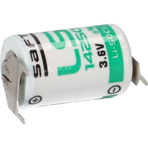 Saft Lithium 3,6V LS14250-3PF Batterie 1/2AA Zelle pin ++/- (1/5)