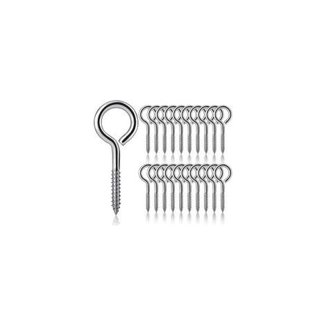 20 pezzi di viti ad occhiello M5 x 65, ganci a vite in acciaio inox 304, viti ad occhiello autofilettanti in metallo per progetti fai da te, artigianato e cornici in legno - Crezuo (1/4)