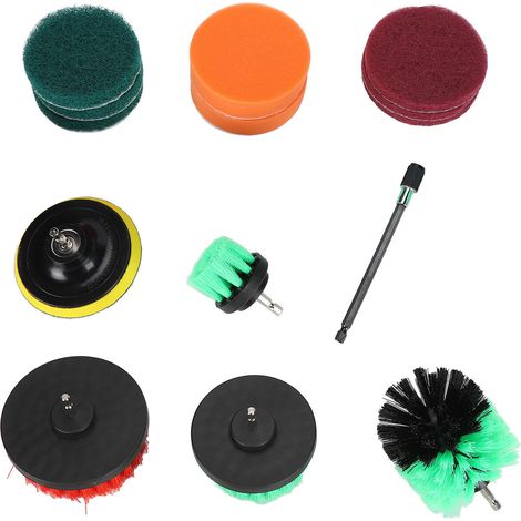 Reinigungsbürsten-Set für elektrische Bohrmaschinen, 5 Nylonaufsätze, Schwämme und Schleifpads, leistungsstarke Reinigung verschiedener Oberflächen (1/5)