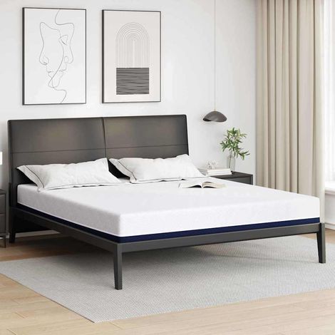 Matratze Weiß und Blau 180 x 200 cm Jacquard-Stoff