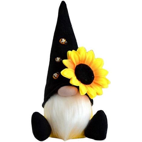Poupée Gnome Tomte Nisse suédois Abeille Tournesol Pâques Printemps, décoration ferme cuisine maison fée elfe jardin, accessoire artisanal B (1/4)