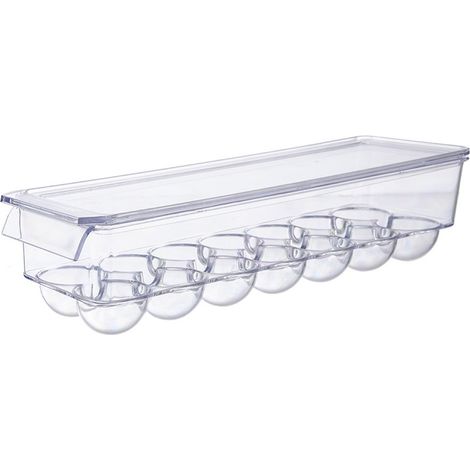 Contenitore per 14 uova, scatola organizer da cucina per frigorifero con chiusura a chiave (1/4)