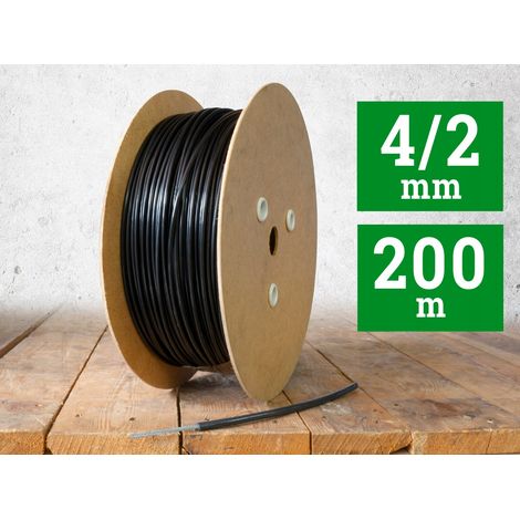 Câble en acier gainé PVC 2/4 mm 200 m noir 1x19 (1/5)