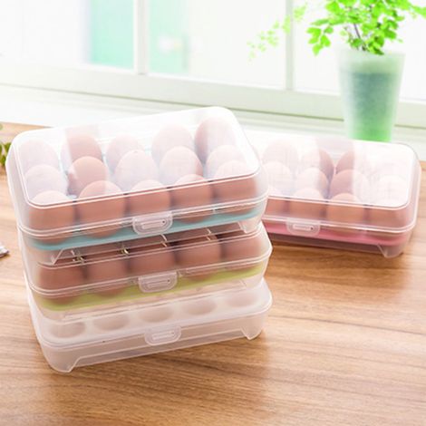 Boîte de rangement pour œufs à 15 compartiments, récipient de conservation des œufs, organisateur d'œufs portable (1/5)