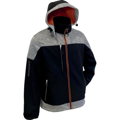 Softshell 3 couches BANJO 100% Polyester recyclé mélangé + Polaire recyclée - 320g Noir/Citrouille taille XXL - Coverguard