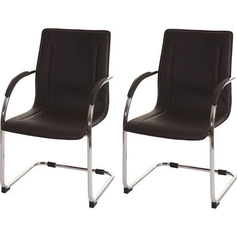 2x Chaise de salle à manger Samara, chaise cantilever, chaise de cuisine avec dossier, PVC acier (1/5)