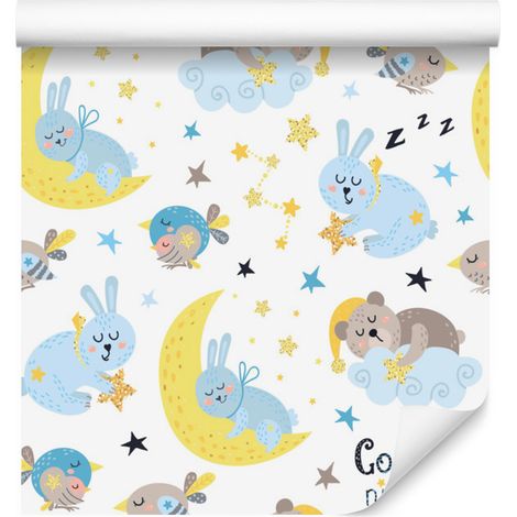Papel pintado de animales durmiendo para salón y dormitorio, 50x1000 cm. (1/5)