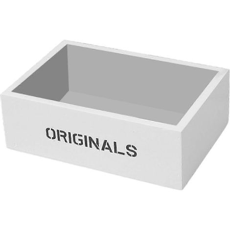 Boîte de rangement en bois multifonctionnelle pour bureau, bijoux, cosmétiques et maquillage.-White