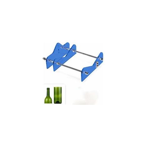 Outil professionnel de coupe de bouteilles en verre, acrylique et métal, bleu – (1/5)
