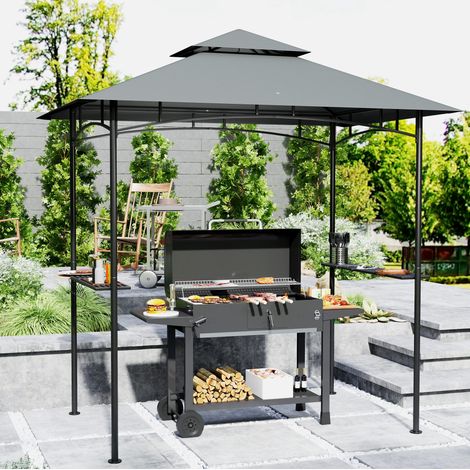 pavillon barbecue 240x150 con LED ripiani laterali HAVRYA