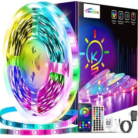Ruban LED - 15 M - Multicolore - Intensité Réglable - Contrôle Bluetooth - 1 Pièce (1/4)