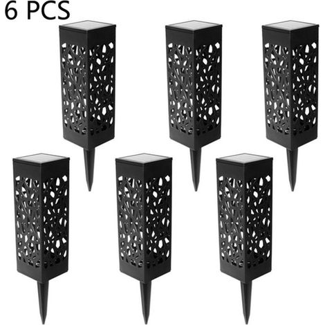 6er-Pack Solarleuchten für den Außenbereich, weißes Licht, Außenrasenlampe, Hohllampe