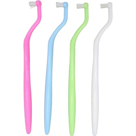 Lot de 4 brosses de nettoyage pour appareils orthodontiques, tête souple professionnelle, élimination des taches, brosse interdentaire pour soins buccaux (1/5)