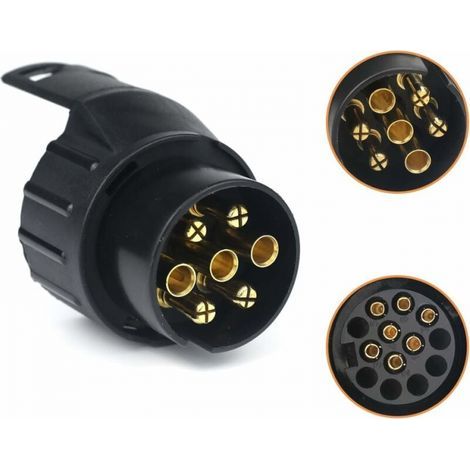 7/13 Trailer Plug Adapter 7 to 13 Pin Connector 7 Pole to 13 Pin Hitch Plug for Car Trailer, Tractor, Caravan, Bike Rack (1/5)