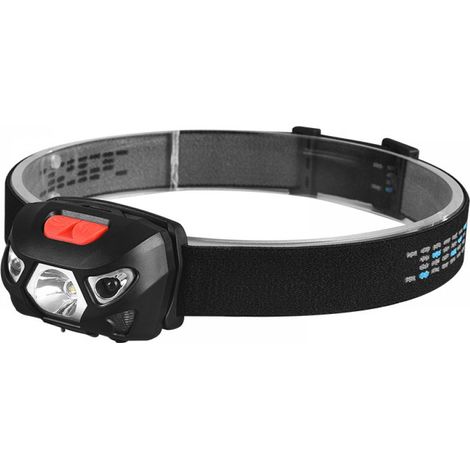 Lampe Frontale - 2000 Lumens - Rechargeable USB-C - Capteur Mouvement - Étanche IPX4 - Pour Camping Pêche Randonnée - 1 Pièce