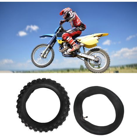 Pneu tout-terrain 2.50‑10 et chambre à air pour CRF50, valve droite (1/5)