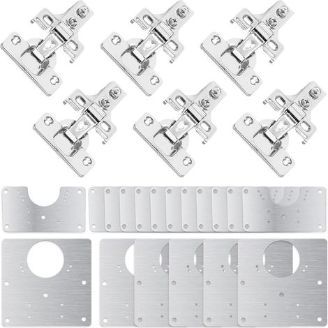 18 Plaque Reparation Charniere Porte et 4 Charnières Porte Placard (1/5)