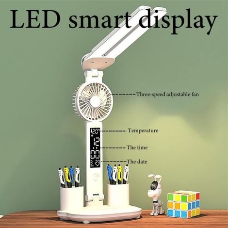 Lampe De Bureau - Double Tete - LED - Rechargeable 3200 Mah - Pliable - Pour Bureau Et Camping (1/4)