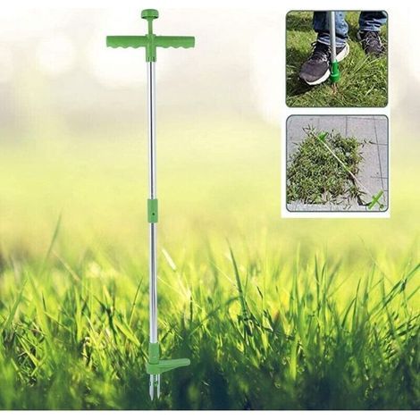 Arracheur de Mauvaises Herbes à Long Manche Télescopique pour Pelouse, Potager et Jardin – Outil Manuel Rotatif pour Pissenlits et Orties (1/5)