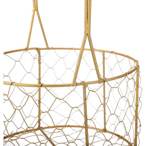 Panier à Fleurs en Fer Forgé Doré - Emballage pour Bouquets de Fleurs à Main (1/5)