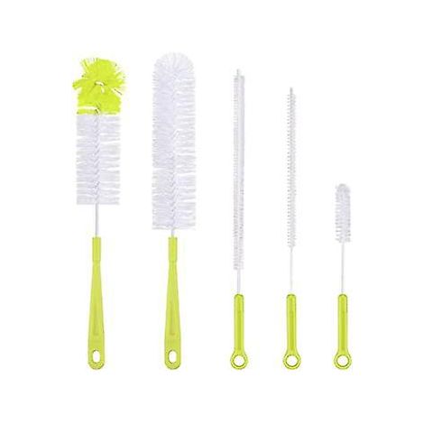 vert5pcs Brosse De Nettoyage De Bouteille Ensemble Brosses Usages Multiples Longue Brosse Bouteille De Nettoyage Des Bouteilles D'eau (1/5)