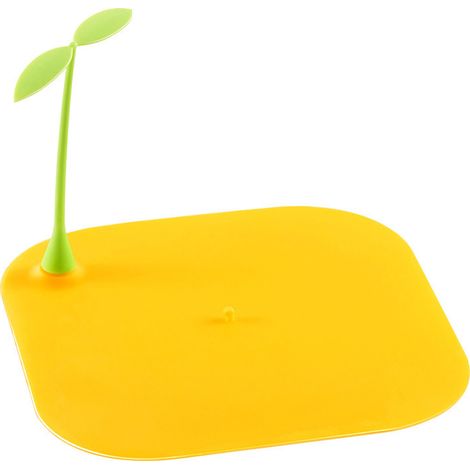 Couvercle de siphon de sol en silicone, tapis de siphon de sol étanche en silicone, tapis de siphon de sol désodorisant, jaune (1/4)