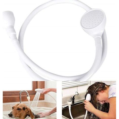 1 Duschkopf für Haustiere, ABS-Duschkopf, 100 cm, weiß, ideal zum Baden von Hunden und Katzen (1/5)